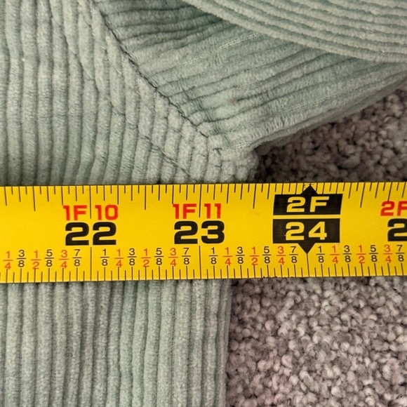 PacSun Womens Mint Green Jacket Oversized Raw Hem Button Closure Corduroy Sz M/L - Picture 5 of 8
